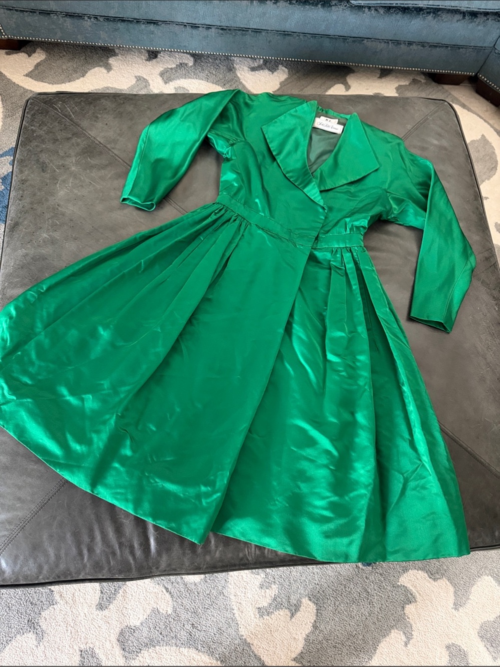 Vintage Helga Emerald Green Fit-and-Flare Evening Dress